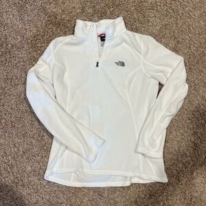 North Face White Fleece Quarter Zip